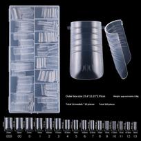 Toe Nail Poly Extension Gel Dual Forms 120Pcs Reusable Full Cover Nail Tips for Professional Salon Home Acrylic Gel DIY onesize gray