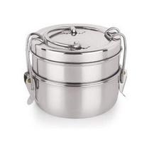 TreegoArt Nerūdijančio plieno pietų dėžutė/Tiffin su fiksavimo spaustuku Kompaktiška ir patvari Puikiai tinka biurui ir mokyklai - 1 vnt. pakuotė 7x2 white