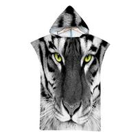 Laukinio Gyvūno Tigro Rašto Su Gobtuvu Paplūdimio Rankšluostis Suaugusiems Greitai Džiūstantis Baseino Pončas Vonios Rankšluostis Su Apsiaustu Chalatas Sportas Kid Size 60x90cm&1pc