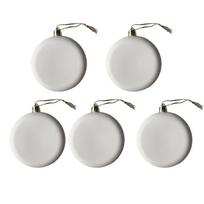 5/12PCS 8cm Christmas Blank White Ball Ornaments Painting DIY Christmas Tree Hanging Decorations with Golden Hanging Loop