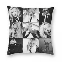 Two Faced Emily Armstrong Square Pillowcase Polyester Linen Velvet Printed Zip Decor Sofa Seater Cushion Cover Peach skin 18*18(CM)-1Pcs