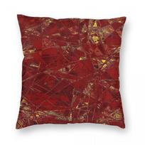 Aurelia Red Gold Metallic Square Pillowcase Polyester Linen Velvet Creative Zip Decorative Pillow Case Home Cushion Cover Peach skin 18*18(CM)-1Pcs