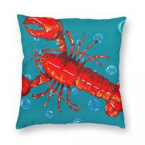 Lennie The Red Lobster Square Pillowcase Polyester Linen Velvet Pattern Zip Decor Throw Pillow Case Sofa Seater Cushion Case Peach skin 18*18(CM)-1Pcs