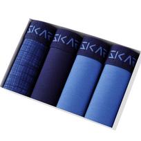 BONITOS 4Vnt Print Vyriškos apatinės kelnės Medvilniniai Boksai Vyriški Patogūs Vyriški apatiniai L šviesiai pilka spalva
