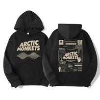 Men's retro rock Arctic monkey hooded sweatshirt hooded sweatshirt with music album patternHip Hop large retro hooded sweatshirt S gray