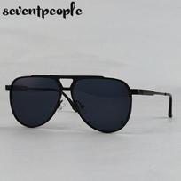 Steampunk Pilot Oval Sunglasses Men  Luxury Brand Vintage Punk Metal Outdoor Sun Glasses For Male Trendy Double Beam Shades