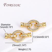 18K Gold Plated Inlaid Zircon Round Connector Clasps For Necklace Making,End Caps Fastener Clasp Handmade DIY Jewelry Making 1 Piece