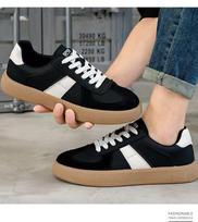 DeXun Men's Trendy 2026 Spring Casual Flat Sneakers - Large Size, Youth & Student Style 42 juoda