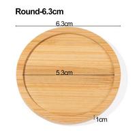 1PC Simple Bamboo Wood Tray Round Square Hexagon Flowerpot Base Planters Pot Stander Succulents Bonsai Holder Home Decor