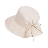 Summer Outdoor Wide-brimmed Sun Hat for Women, Makes Your Face Look Smaller, Korean Style Fashionable Bow Bucket Hat beige