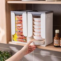 Large Foldable Storage Container for Instant Noodles Plastic Organizer with Handle Stackable for Pantry Use onesize