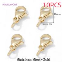 14K Gold Plated Brass Lobster Clasps& Spring Clasps&Extension Chains,Clasps For Jewelry,DIY Bracelet Necklace Making Accessories