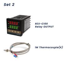 REX-C100 PID temperatūros reguliatorius 220v 400 laipsnių Skaitmeninis termostatas Išėjimas 40A SSR K tipo termopora 100-240V