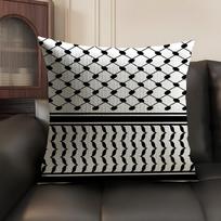 Arabic Keffiyeh Traditional Cushion Cover Natural Linen Organic Fabric DoubleSided Printing Sofa Home Decor Gift Pillow Case 30x30cm