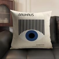 Bauhaus Trendy Lines Cushion Cover Natural Linen Organic Fabric DoubleSided Printing Sofa Home Decor Gift Pillow Case 30x30cm