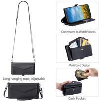 Applicable to MOTO Edge 70 leather case Honor X8D solid color envelope card insert wallet oblique span protective case Google 10A samsung a06