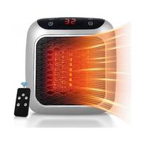 Portable Heater, 800W Ceramic Plug in Heater, Space Electric Fan Heater with Remote Control, 12H Timer, LED Display, 2 Heat Setting