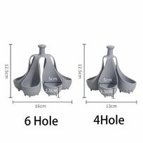 4/6 skylių kūrybiškas silikoninis kiaušinių laikymo indas, buitinis kiaušinių gaminimo formos laikiklis, papildomo maisto įrankiai 4hole gray