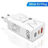 65W GaN Fast Charger USB Charger PD Quick Charging EU/US/KR Plug for IPhone Samsung Xiaomi Mobile Phone Adapter Wall USB Charger EU Plug balta