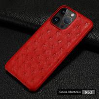 100% natūralios stručio odos telefono dėklas iPhone 16 15 12 11 13 14 Pro Max 14Pro 16 Plus 15Pro 13Pro 16Pro prabangus galinis dangtelis For iPhone 16 Pro Max&Genuine leather