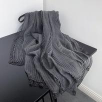 Cotton and Linen Thin Lace Scarf for Women In Winter Shawl Spring and Autumn Fashionable Scarf Solid Color Scarf Above 175cm