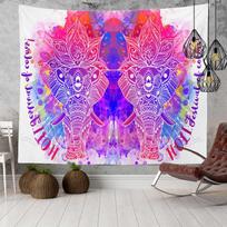 Boho Nėrinių Sieninis Antklodės Audinys Namų Dekoras Dekoras Mandala Dramblys Sieninis Pakabinamas Gobelenas 150X100CM