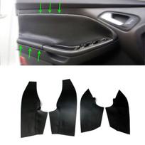 Minkšta mikropluošto odinė durų panelės danga, skirta „Ford Focus 2014 2015 2016 2017 2018“ automobilio vidaus durų panelės porankio dangtelio odos apdailai Rear Black black