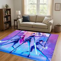 3D animacinis Kpop demonų medžiotojai Zoey Rumi Mira Svetainės neslystantis kilimas Kilimas miegamojo žaidimų kambario sofai, Namų dekoras durų kilimėlis 60cmx90cm
