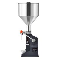 Manual Paste Liquid Filling Machine, 5-50ml Bottle Filler, Adjustable Bottle Filling Machine, Stainless Steel Liquid Filler with Hopper for Milk Water