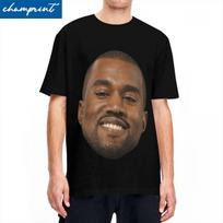 Novelty Kanye West Face Meme T Shirt Men Cotton Short Sleeve Round Neck Summer Top Tee - Men's Summer Cotton Graphic Tee S įvairiaspalvis