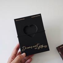 M5 Hardcover Loose Leaf Binder with Heart Elastic Band, Mini 1-Grid Card Holder for 3'' Small Cards / Instax Polaroid Pictures