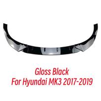 For Hyundai I30N MK3 2017-2019 MK3.5 2020-2024 Front Bumper Spoiler Lip Splitter Diffuser Lower Guard Protective BodyKits Tuning MK3 Gloss Black