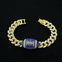 New Hot Selling Color Rugby Alloy Cuban Bracelet, Fashionable, Personalized, Simple, Trendy, Versatile for Both Men and Women