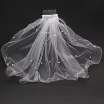 Handmade Pearl Beaded Veil & Wedding Hair Accessories