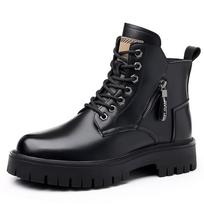 Žieminiai stori padai Vyriški batai Lauko vandeniui atsparūs raišteliais tikros odos batai vyriški Patogūs šilti odiniai batai Botas Zapatos 39 juoda
