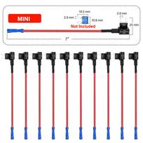 10pcs Car Fuse Holder 12V Circuit Adapter Protector Micro/Mini/Standard Size Add-a-circuit Piggy Back Fuse TAP Adapter with 10A ATM Blade Fuse 10pcs Mini