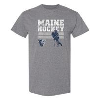 Maine Retro Ice Hockey T-Shirt - Graphite Heather 3XL