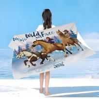 Spirit Riding Free Horses Microfiber Beach Towel Absorbent Quick dry Soft Yoga Swimming Resort Mountain Climbing Towel Cotton 30x30cm