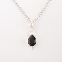 Black Onyx Gemstone 925 Sterling Silver Jewelry Handmade Pendant Necklace 1.40  PP-12-18