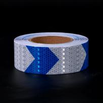 Atspindintis baltas mėlynas rodyklės grotelių lipdukas sunkvežimiui ir kelių saugumui blue