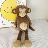Simulated little monkey doll plush toy golden silk little eye monkey doll children's soothing doll birthday gift 40cm