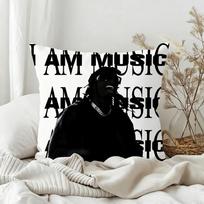 Rapper Playboi Carti I Am Music Pillow Case Sofa Living Room Bedroom Headboard Backrest Square Cushion Nap Time Peach skin 18*18(CM)-1Pcs