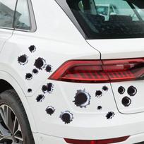Automobiliniai PVC Lipdukai su Kulkosvaidžio Skylių Įbrėžimais, Personalizuoti black