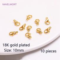 18K Gold Plated Lobster Clasps Spring Clasps End Tip Covers Crimp Beads Covers Wire Protectors DIY Jewelry Making Accessories