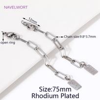75mm 18K Gold Plated Extension Chain with Lobster Clasps Connector,Brass Tail Extender Chains,For DIY Jewelry Making Accessories 1 piece