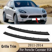 2 vnt. priekinio buferio centrinės radiatoriaus grotelių apdailos juostelė 95850597300 95850597400 Porsche Cayenne 958 2011-2014