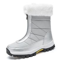 2026 Casual Women's Boots Cotton Shoes Fur-Lined and Thickened Warm Snow Boots Northern Cotton Shoes Zapatillas De Mujer Female 35 sidabras