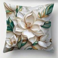 Gėlėta 3D pagalvės užvalkalas su blizgučiais, sofos miegamojo pagalvės užvalkalas, vienpusis spausdinimas, be pagalvės šerdies Peach skin 18*18(CM)-1Pcs gray