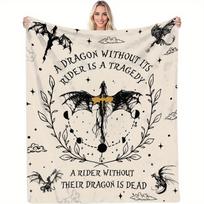 Vintage Dragon Fleece Blanket - Ultra Soft & Cozy for Sofa/TV, All-Weather Comfort - Perfect Gift for Friends & Family 75X100cm(29x39in)