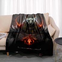 Anubis senovės Egipto kultūros antklodė Lengva patalynė Super minkšta sliekų flanelinė antklodė lovai Svetainės sofa sofa suaugusiems 75cm x 90cm